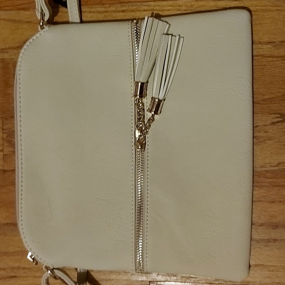 Beige "Color Block" Crossbody Bag - Picture 1 of 5